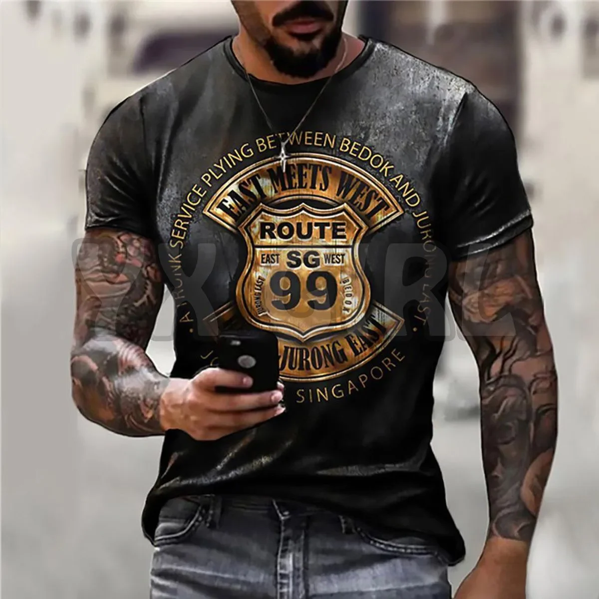 2024 Summer Fashion Men t shirtTall Round 3D All Over Printed T Shirts Tee Tops shirts Unisex Tshirt