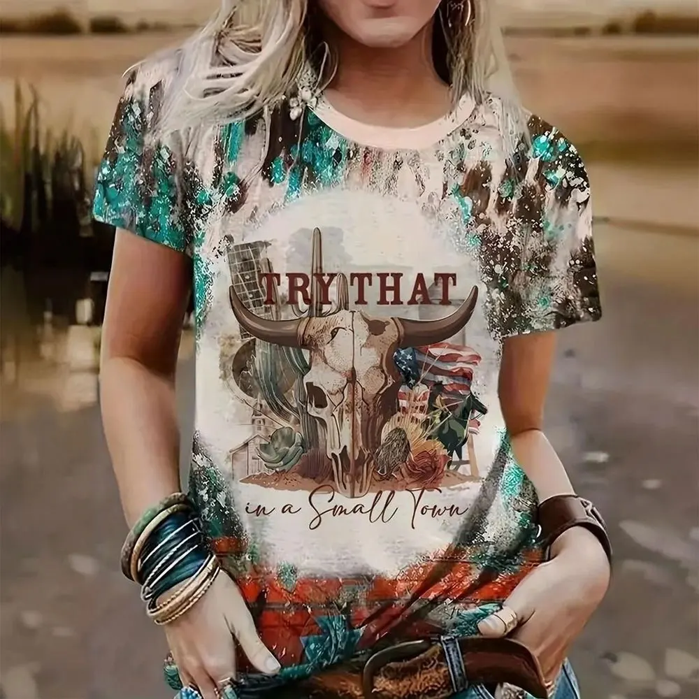 

Summer Leopard Horse 3D Print T-Shirts Women's Casual O-Neck Short Sleeves T Shirt Street Y2k Harajuku Tees Tops Female Clothing