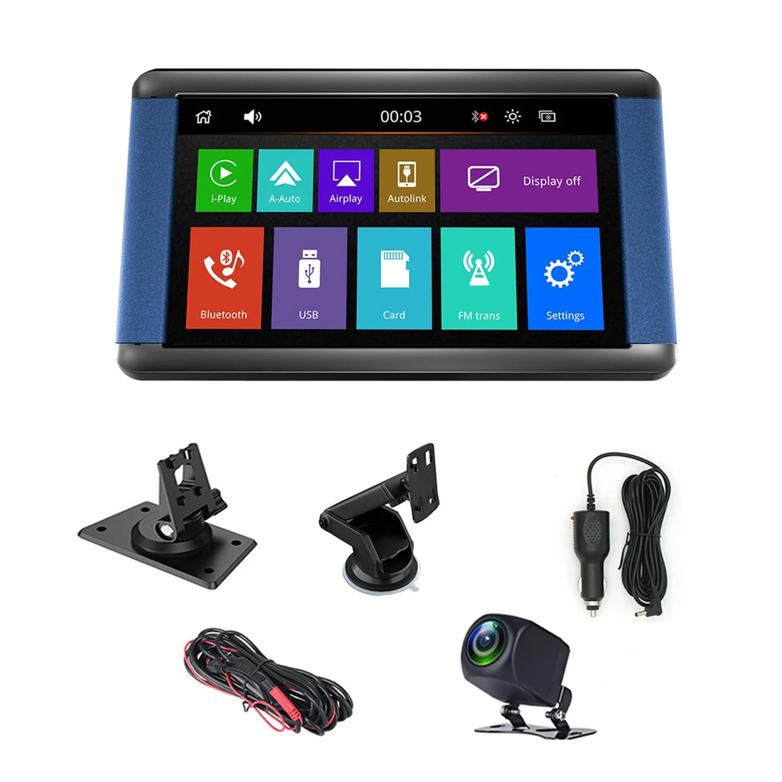 

New 7 Inch Universal Car Multimedia Player Voice Control Wireless Apple CarPlay Android Auto Touch Screen With Rear Camera