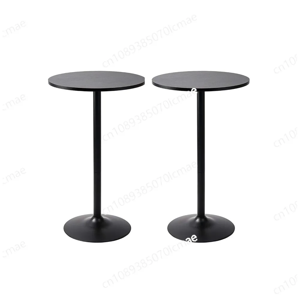 

2-piece set of circular bar counter and bar table, black