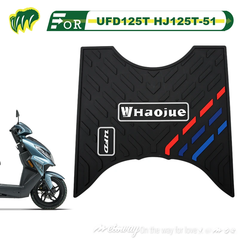 For HAOJUE UFD125T HJ125T-51 Rubber Foot Skid Pad Floor Mat Carpet Motorcycle Mats Pedal Anti-skid Water Proof High Fit