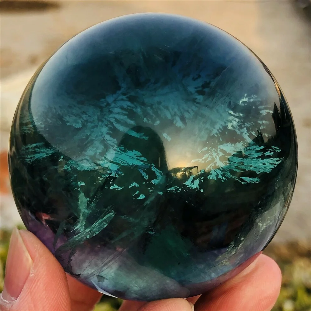 Natural fluorite sphere ball stone ball crystal ball furnishing articles Skin care raw ore specimens Alleviate fatigue stone