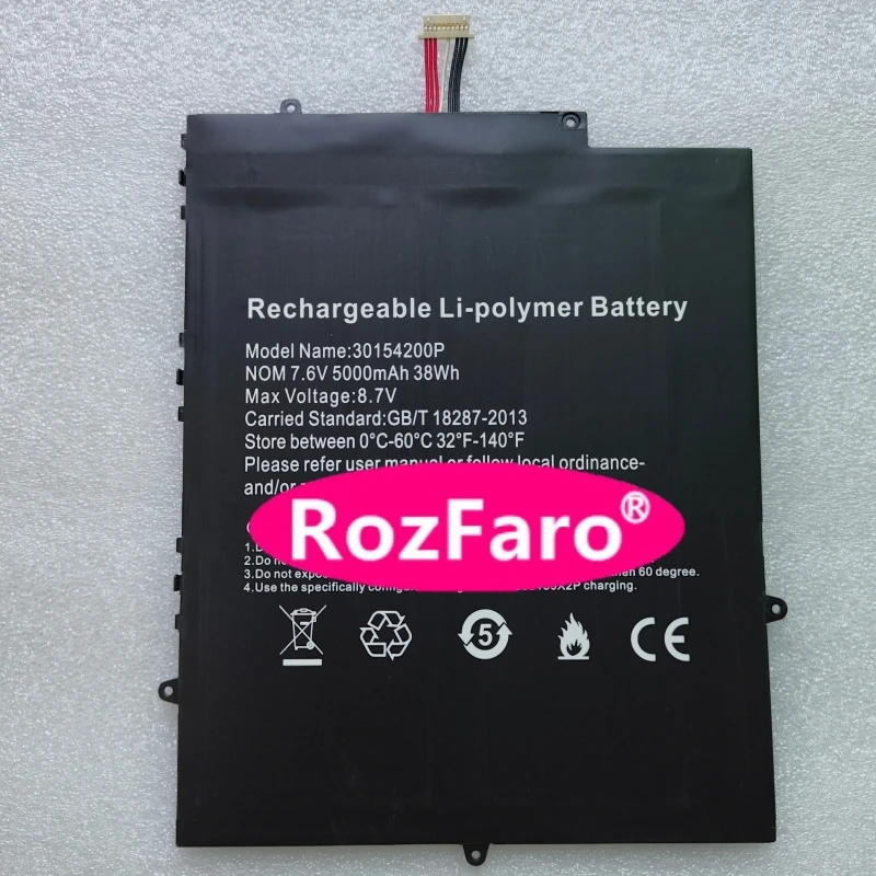 RozFaro For Bocconi LeadBook T5 Plus Notebook 7.6V 38Wh 5000mAh 10-pin 7-wire Laptop Battery 30154200P WYC30150180P