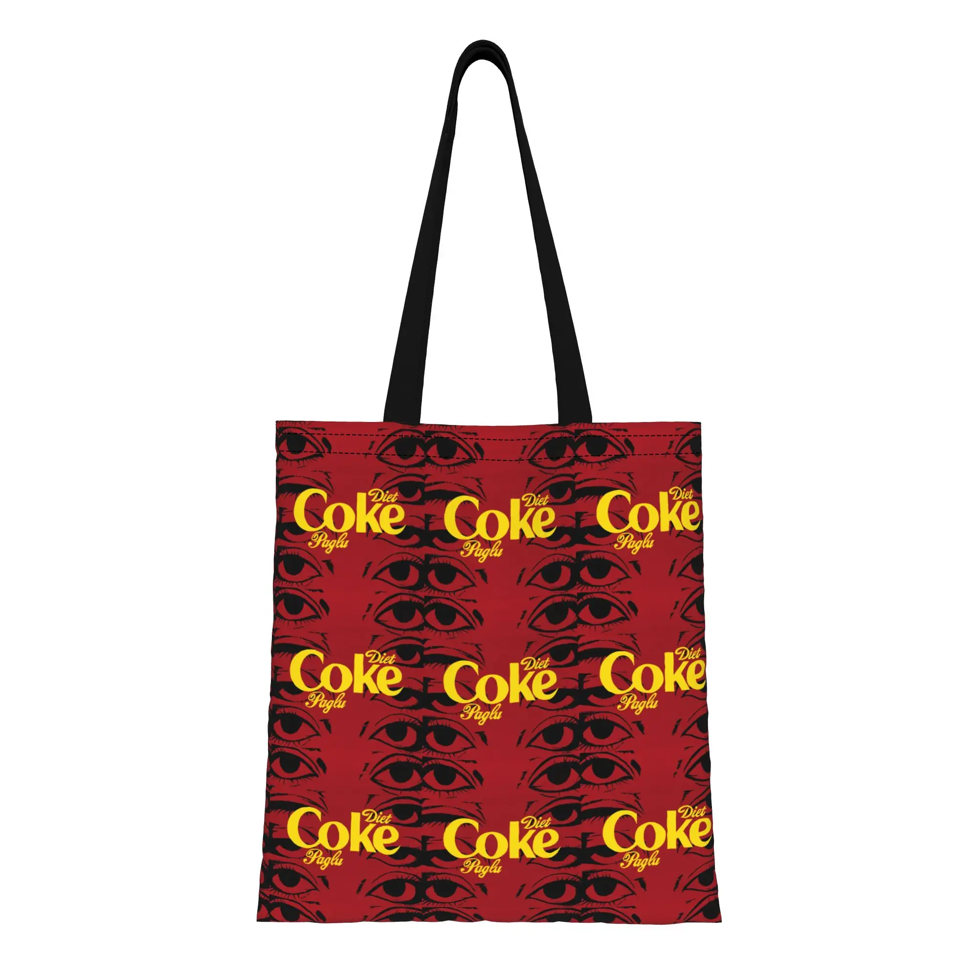 

Сумка-шоппер из холщовой ткани с иллюстрацией Paglu Eyes, в стиле Diet Coke, идеально подходит для покупок, путешествий, активного отдыха, прочная сумка через плечо