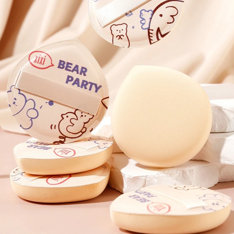 Éponge de maquillage en coton doux Bear Milk Coffee pour fond de teint BB Cream, correcteur et autres produits cosmétiques – Outil de beauté pour femme