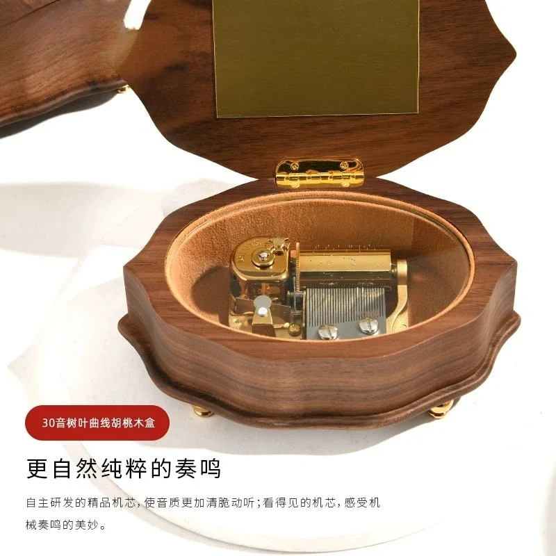 NEW Wooden music box music box 30 tone custom track girlfriend birthday Christmas Valentine's Day gift