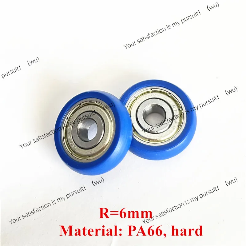 10pcs 6x24x7mm Spherical Cam Pulley PA66 Nylon Roller Blue Furniture Hardware Cabinet Drawer Door Caster R6mm Wheel