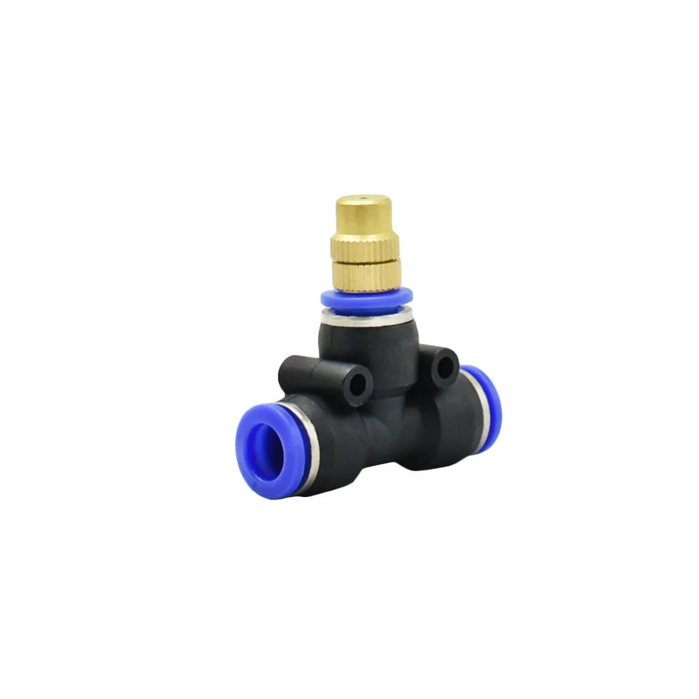 Outdoor Misting Cooling System Sprinkler Nozzles 8mm Tee Straight Push Lock Joint For Garden Irrigation Watering