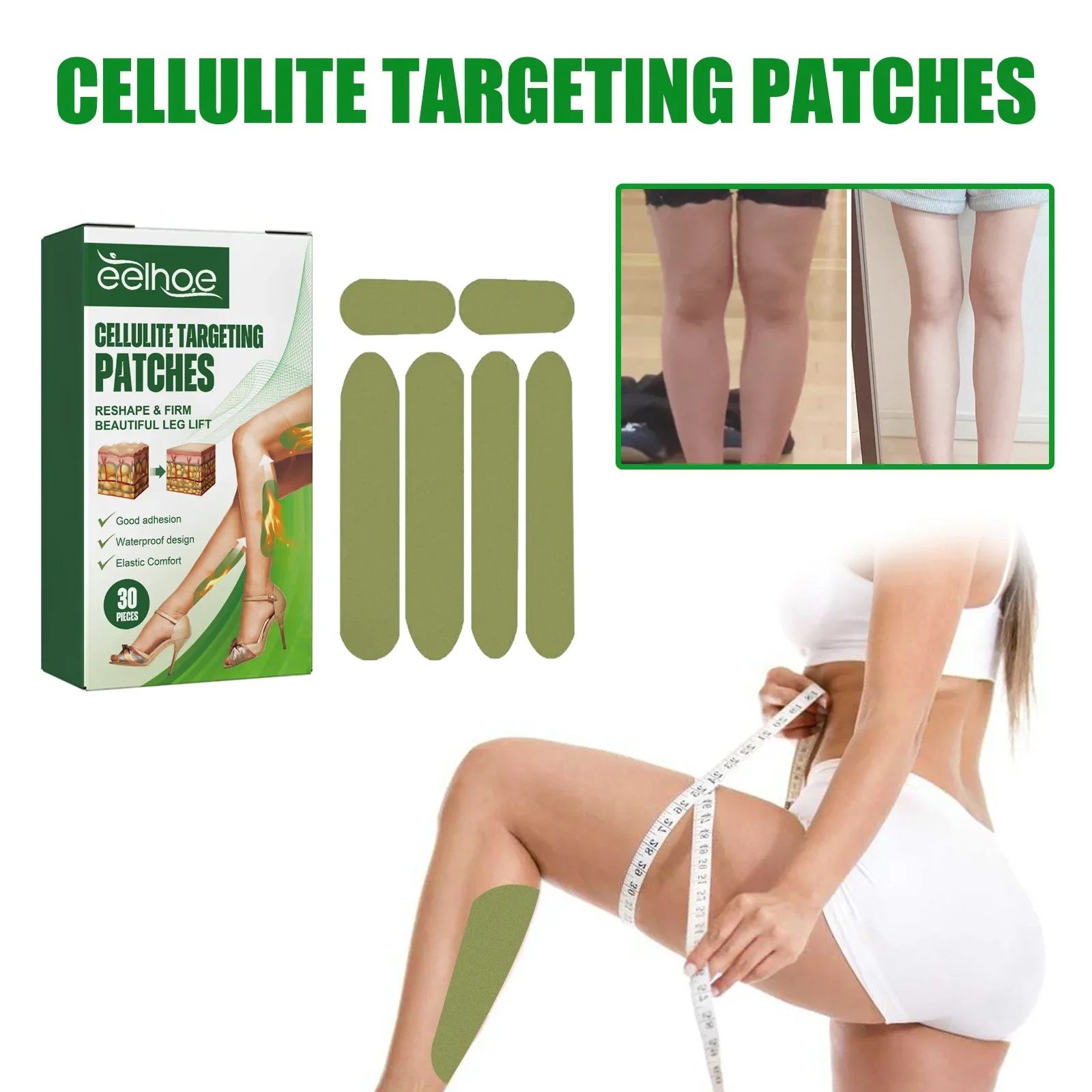 EELBathroom-Patch amincissant pour les jambes E, autocollant de levage de jambe d'absinthe, anti-cellulite, favorise la combustion des graisses, resserrement musculaire saillant et raffermissant