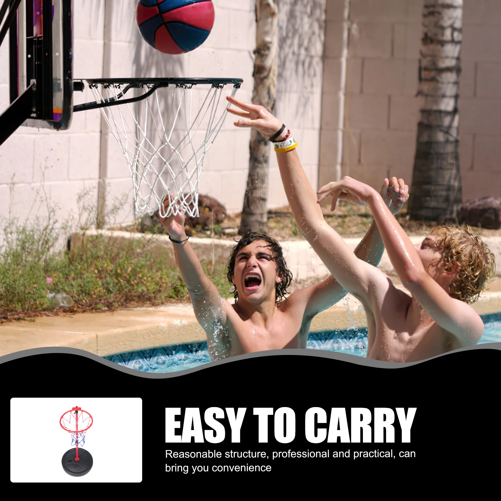 

Basketball Hoop Water Swimming Pool Game Floating Frame Detachable Summer Sports Poolside Fun Iron Plastic Toys