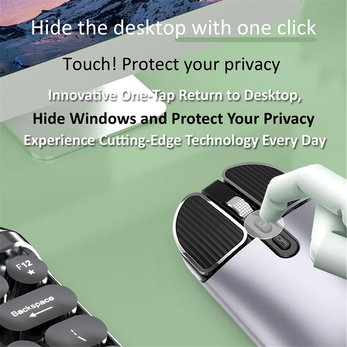 Mouse GOB-oWireless dengan Bluetooth Dual Mode (BT5.1+USB 2.4G), Dapat Diisi Ulang, Senyap, Konsumsi Daya Rendah,