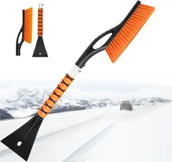 Snow Brush & Ice Scraper for Car Windshield, Detachable Snow Removal Tool with Ergonomic Foam Grip for Cars, Trucks, Suvs