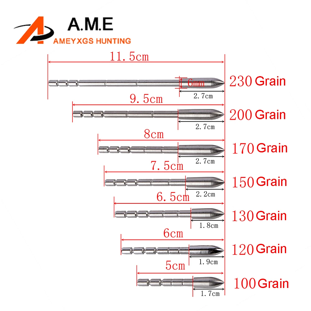 

6/12/24pcs Arrowheads 80-230 Grains for ID 4.2mm Arrow Shaft Target Stainless Steels Archery Arrow Tip Broad Head Bow Hunting