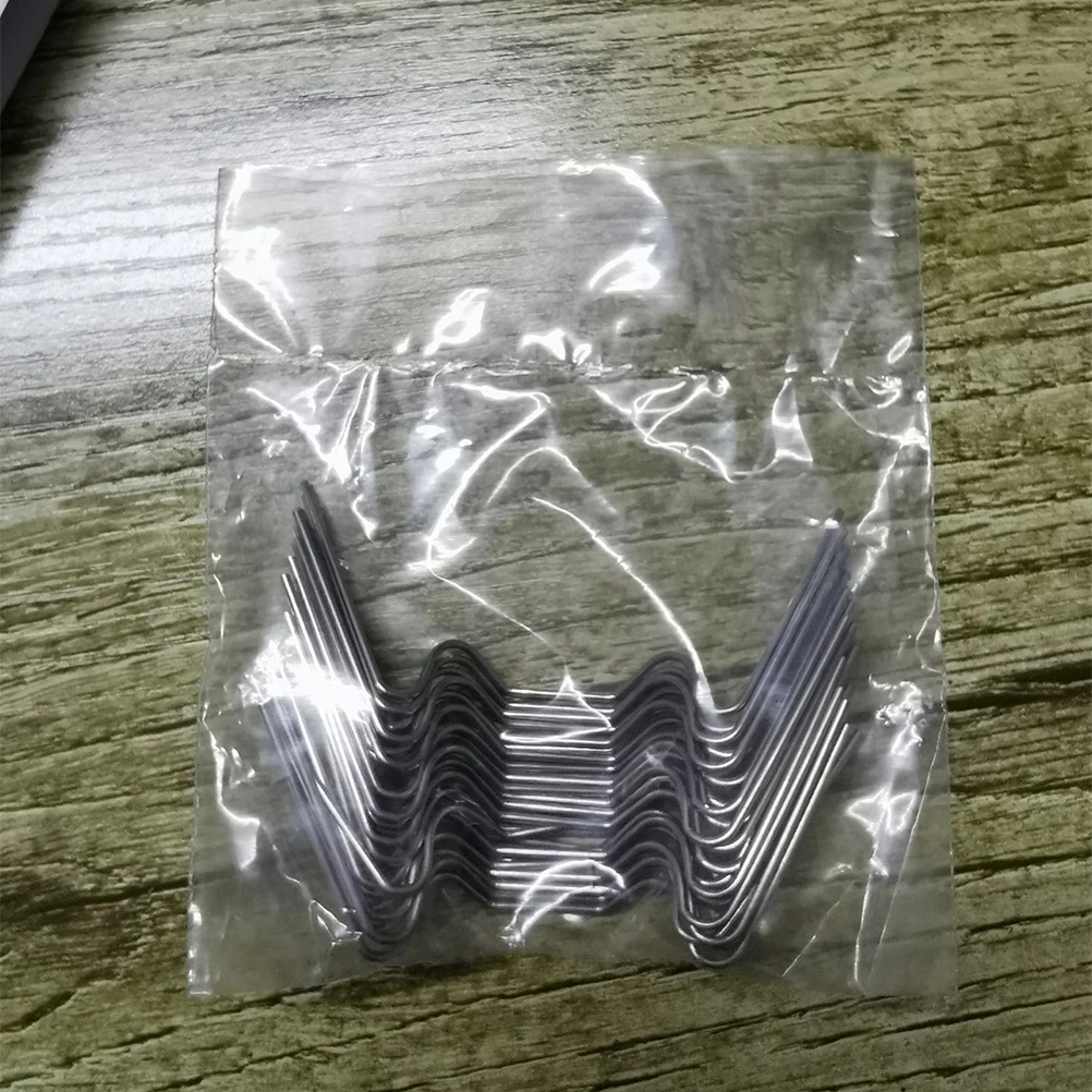 

50pcs W-Shaped Galvanized Metal Ground Pegs Lawn Fixing Garden Stakes For Tents Canopies Tarps Outdoor Home Use Silver