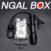 NGAL Black Shell Battery BOX Surefir M300 M600 Flashlight AXON SF + 2.5mm Plug Dual Control Tail Switch With Storage Box Suit