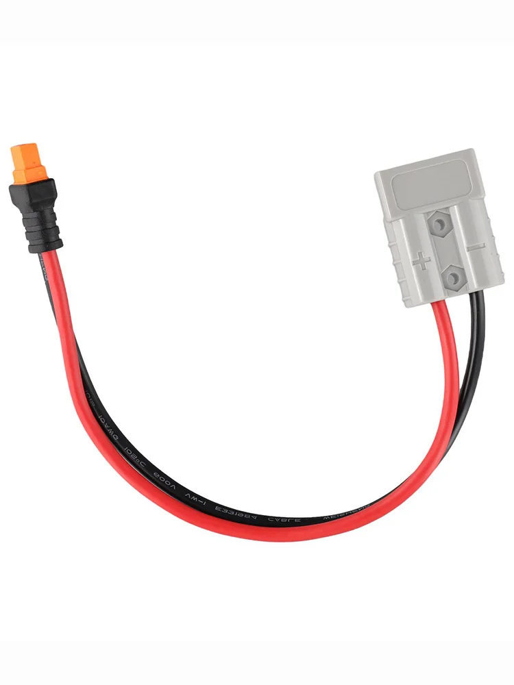 50 Amp 10AWG Adapter Cable with For to XT60i Connector for Portable Station Ensures Secure Power Connection 50