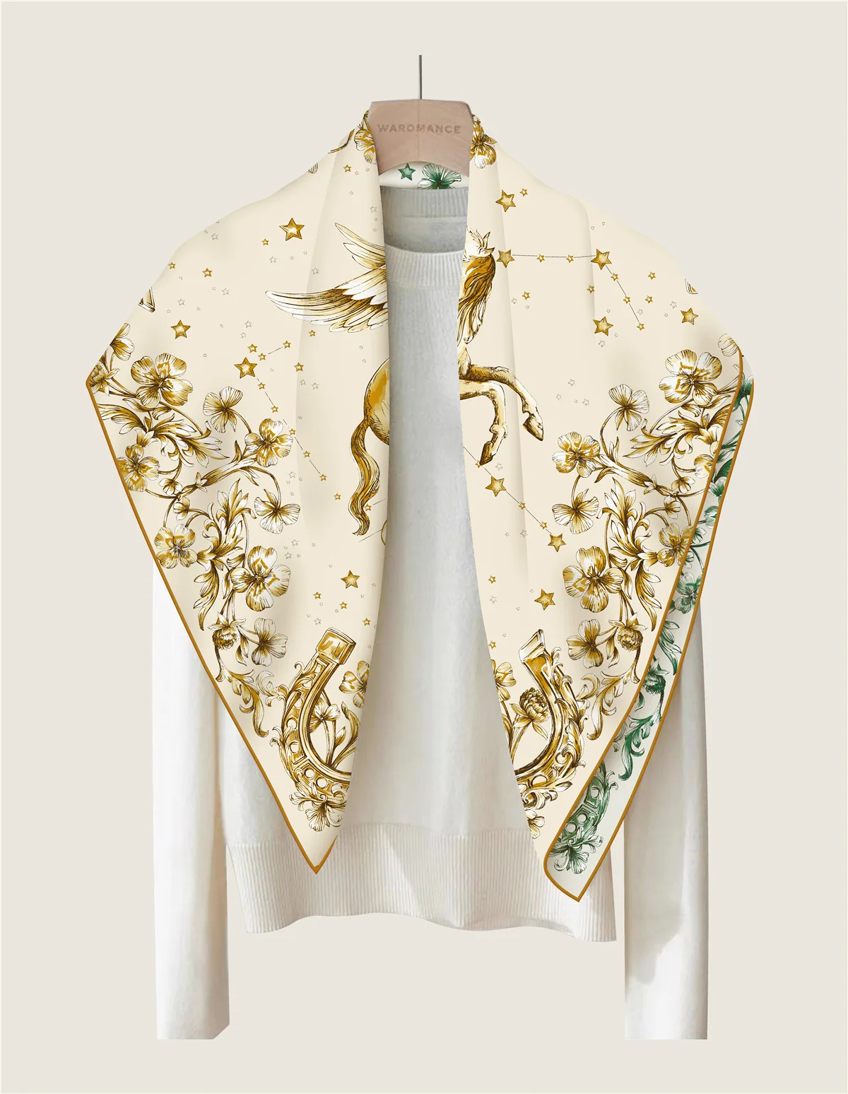 90CM 90CM Scarf Double Faced Scarves Hand-rolled Edges Bandanas Shawls Bag Belt Neck Decoration Christmas Lover Gifts