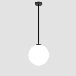 Nordic Glass Ball Pendant Lights Modern White Restaurant Hanging Lamps Restaurant Deco Luminaire Bedroom Light LED Pendant Lamp