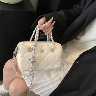 

Стеганая сумка Cyber Luxe 2025 — металлическая серебряная цепочка через плечо со съемным ремешком, модульный вечерний клатч для женщин