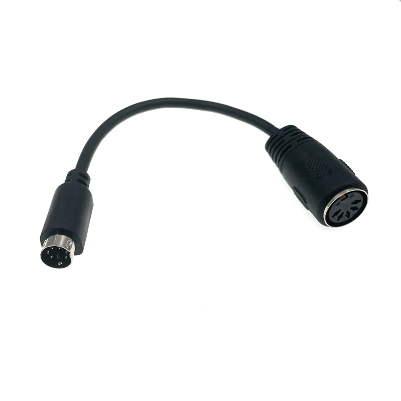 DIN 5 Pin Female to MIDI 6 Pin Male Cable Keyboard and Mouse Transfer Cable for PS2 5.9in 6 pin din female