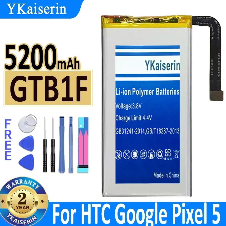 

5200mAh YKaiserin Battery GTB1F for Google Pixel 5 Pixel5 Replacement Bateria