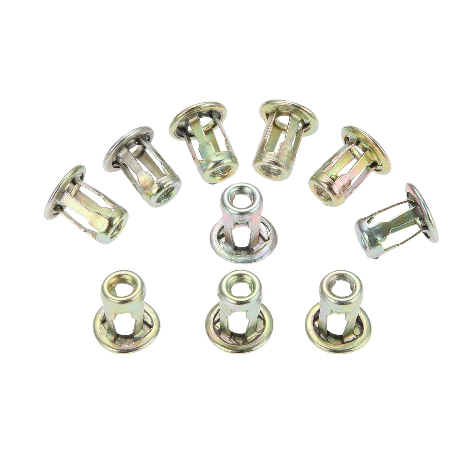 10pcs Metal Fasteners Car Screw Base Clamp Auto Trunk Nut Front Back License Plate Install Clips 10.5mm Hole Automobile Parts