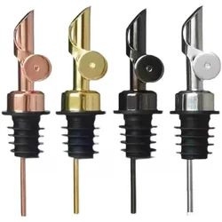 4PC Oil Bottle Stopper Cap DispenserStainless Steel Automatic Open Cap Pour Nozzle Sprayer Leak-Proof Wine Spout Kitchen Tool