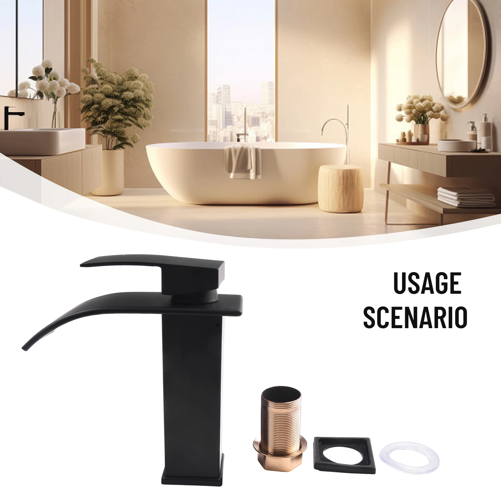 

Bathroom Sink Faucet Basin Faucet Bathroom Deck Mounted Water Mixer Tap Waterfall Bathroom Hardware Bathroom Faucet