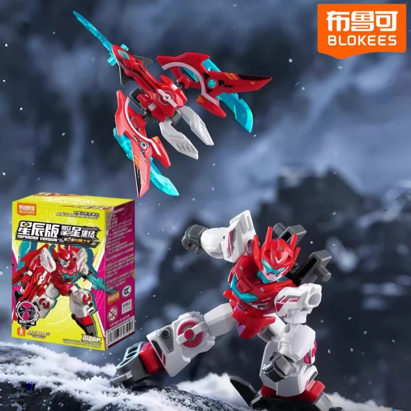 Original Blokees IP ASTRAL RALLY Defender Version 02 Blind Box Action Figure Assembled Mecha Model Display Collectible Toy Gifts