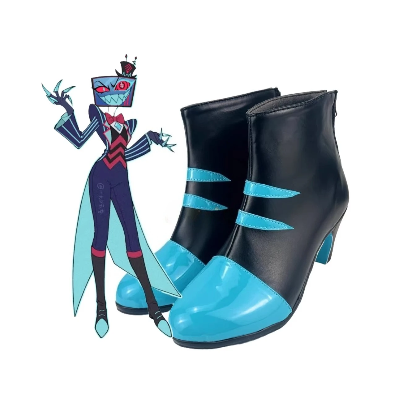 

Обувь для косплея Vox, синие сапоги на высоком каблуке, изготовленные на заказ, любой размер