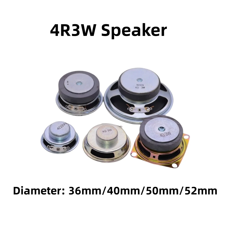 4R3W Speaker 4Ohm For Audio Amplifier Internal/External Magnetic Full-Range Sound Loudspeaker Early Education Machine/Repeater