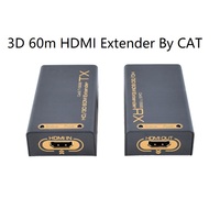 HDMI Extender 60m 3D Full HD 1080P Video Audio Repeater  by Cat5e 6 EDID Setting Cable RJ45 LAN Transmitter Receiver for HDTV PC