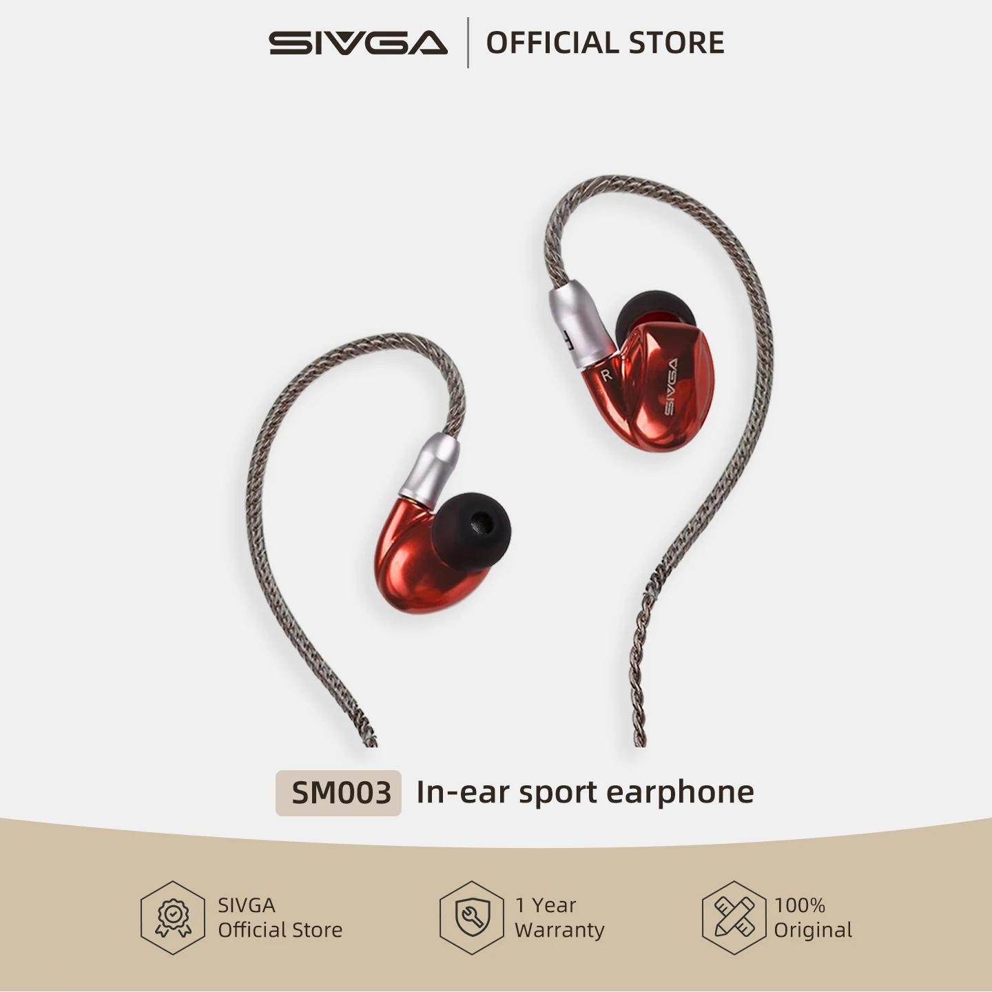 SIVGA SM003 ايفي ستيريو الفوقية الرياضة في الأذن سماعة في الأذن مراقبين مع ميكروفون سماعات الأذن MMCX كابل