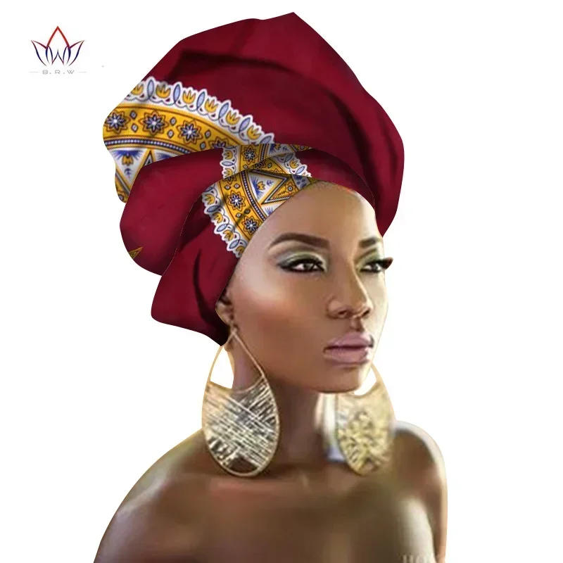 Multi-color Hair Accessory Headband Bazin Head Wrap Tie Scarf High Quality African Hair Head Scarf Gele & Ipele BRW02