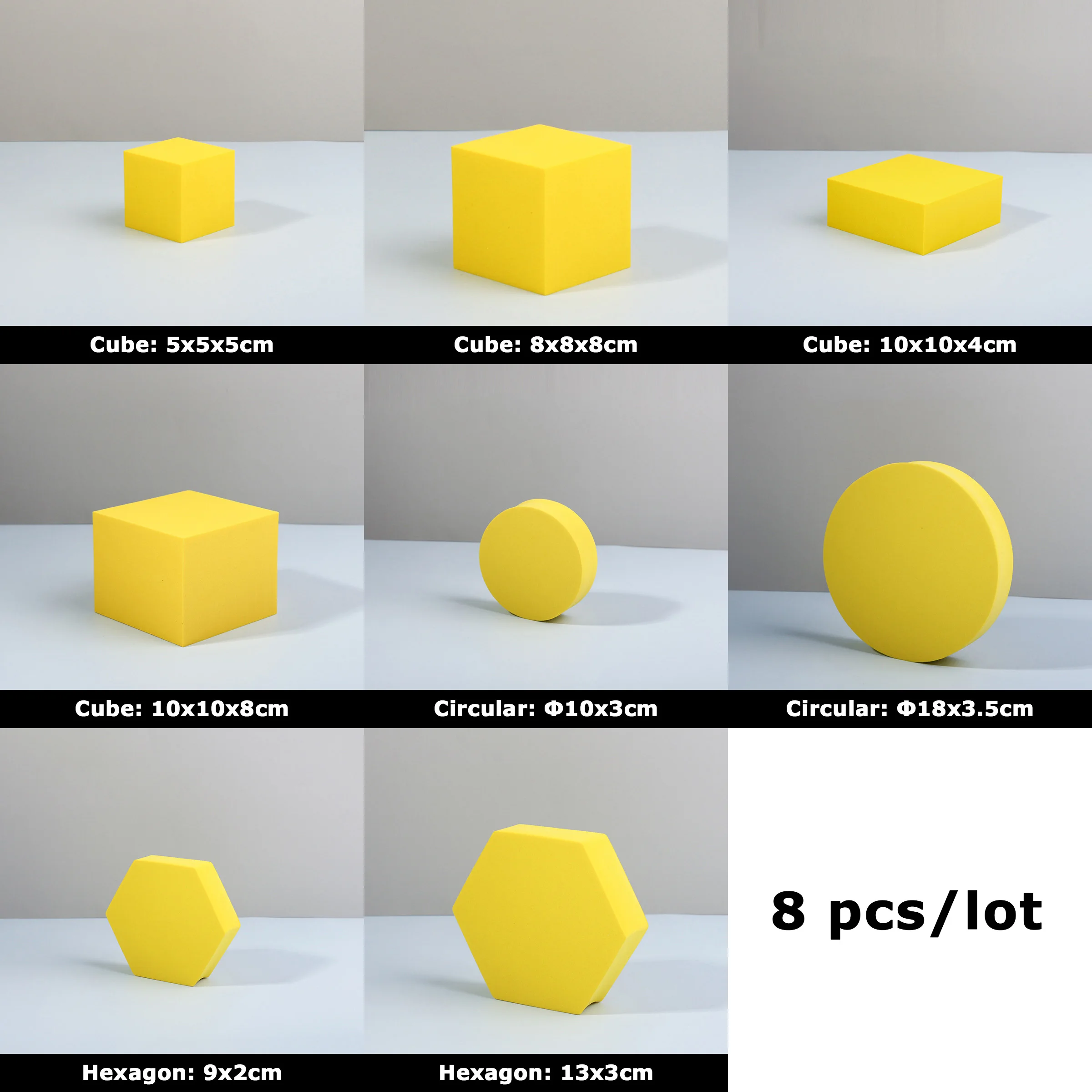 Yellow Foam Cube Balls Photo Background Photography Props Geometry Kits Shooting Cosmetics Jewelry Take Pics Posing Decoration