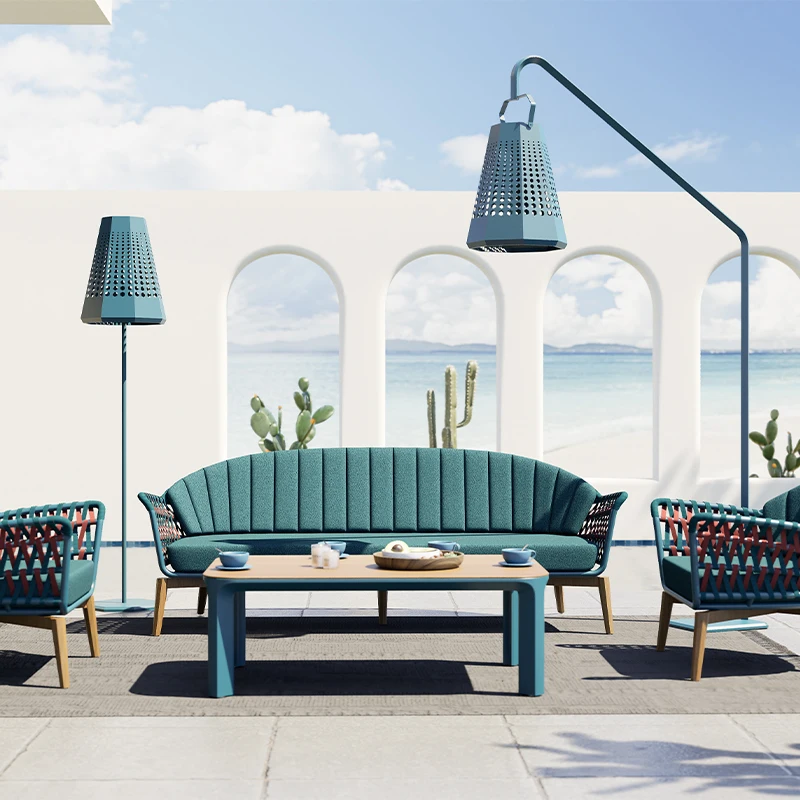 

&y Lion Embrace Modern High-End Outdoor Lounge Furniture Aluminum Garden Seating Sofa Luxury Waterproof Patio Sofa Set for Hotel