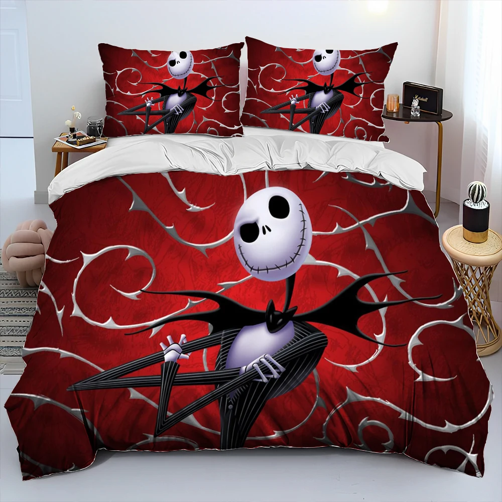 2025 New Christmas Cartoon The Nightmare Before Gift Bedding Set,Duvet Cover Bed Set Quilt,King Queen Size Bedding Set for Adult