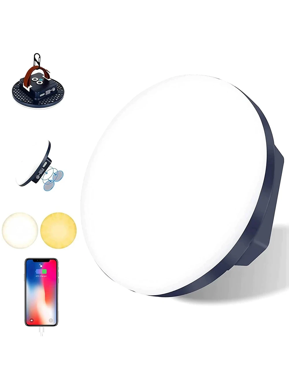 Upgraded 13500mAh USB Rechargeable LED Camping Strong Light with Magnet Zoom Portable Torch Tent Light Work Maintenance Lighting