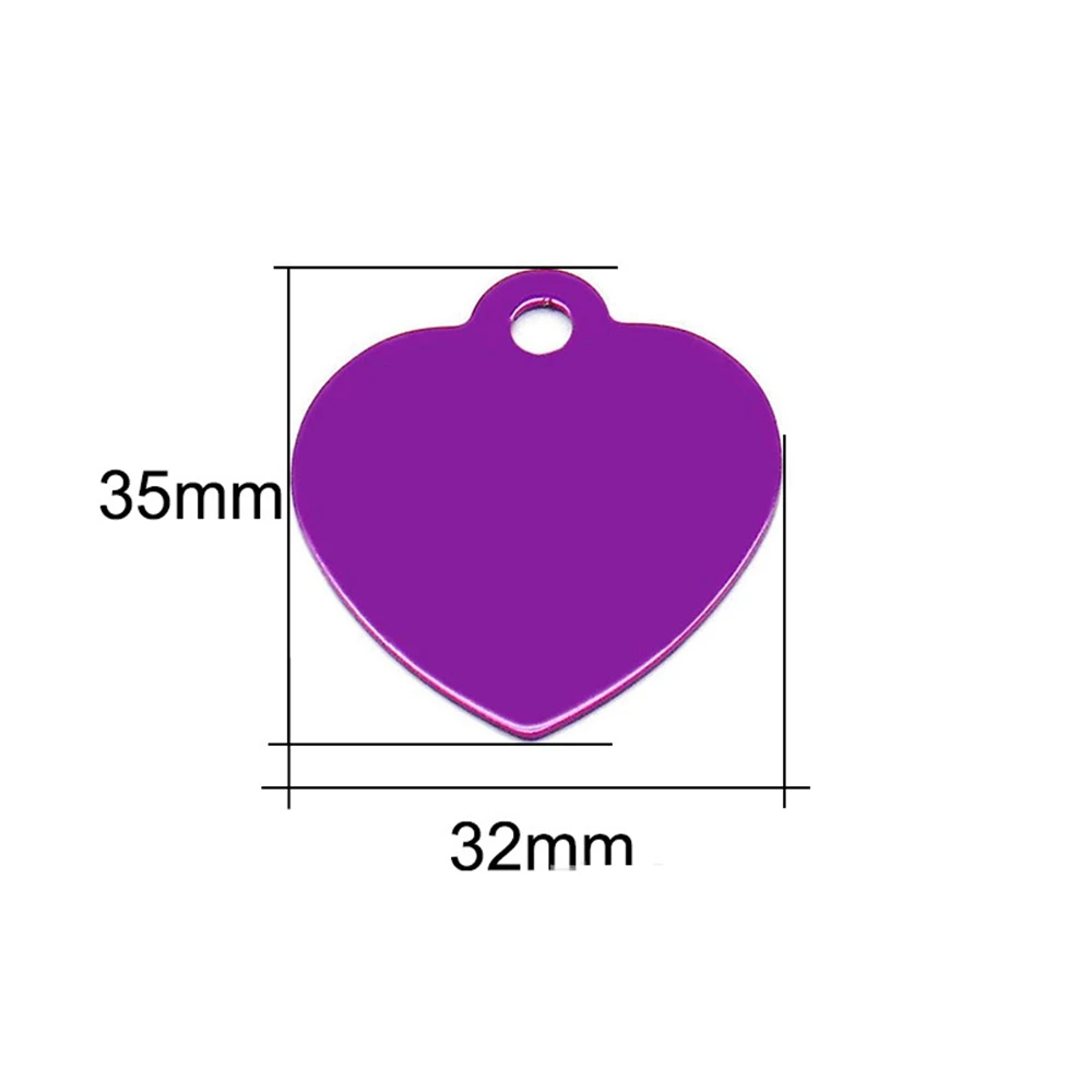 100pcs Aluminum  Peach Heart Hang Tag Collar Pendant Key Chain Accessories Blank ID plate Laser Engraving Custom Logo