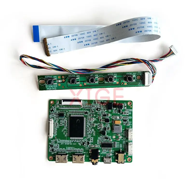 Imagem -03 - Display Lcd Controller Board Kit Mini Micro Usb 5v Fits Nt156fhm-n31 N41 N51 N61 N62 1920x1080 Edp30pin 2