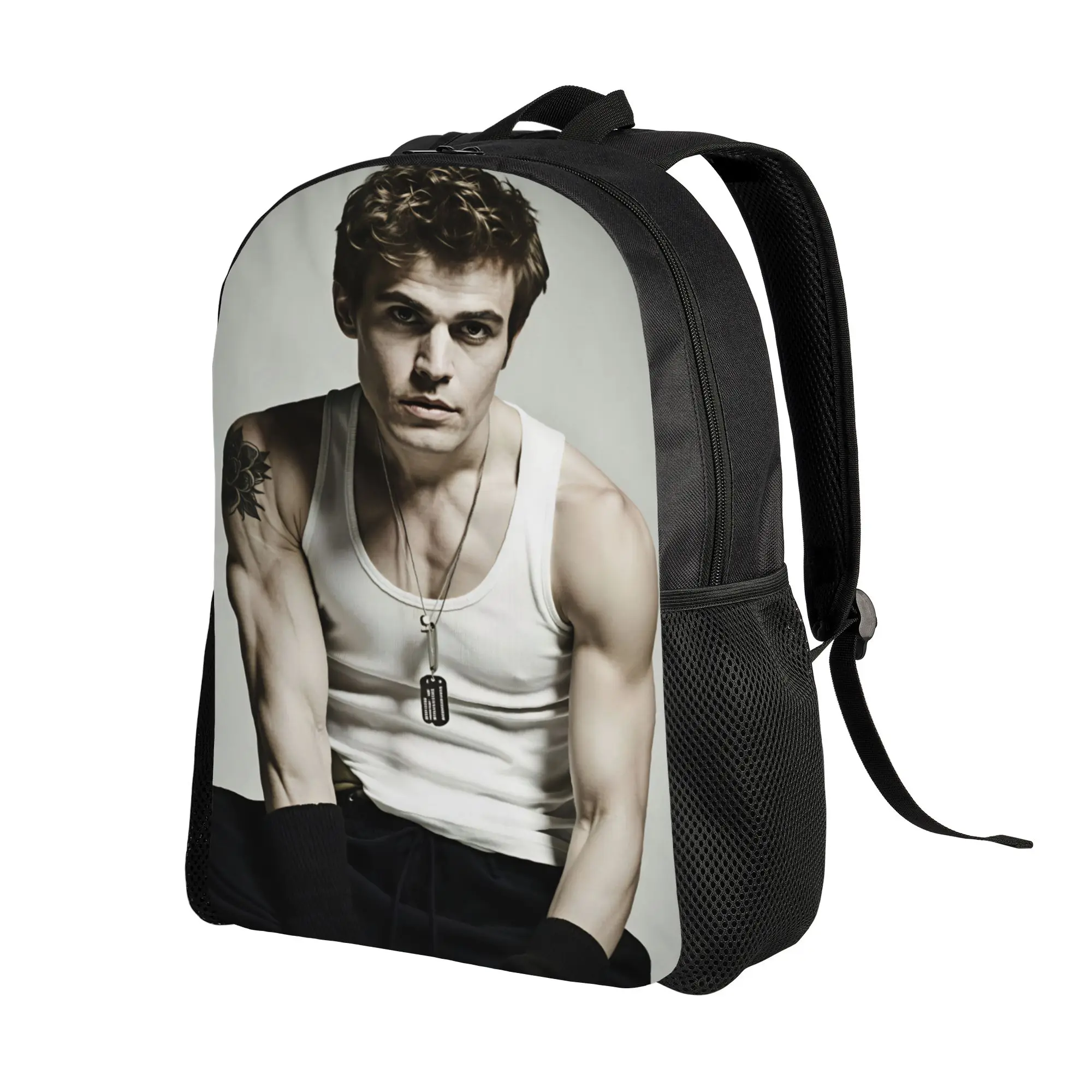 Vampire Diaries Damon Klaus  Backpack Female  Pattern Backpacks Polyester Kawaii School Bags Outdoor Style High Quality Rucksack
