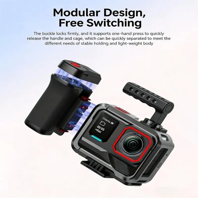 M5TD Quick Release Camera Handle With Shutter Button Bluetooth-compatible Street Grip Holder Replacement for Action 6
