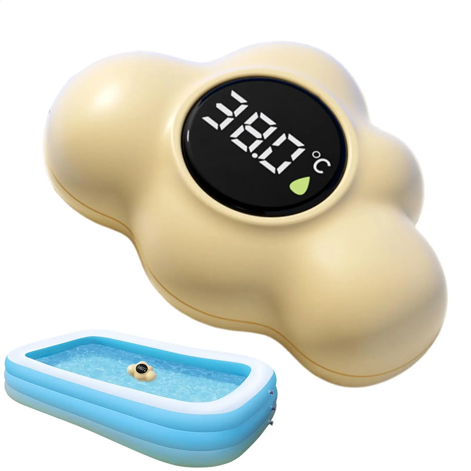Digital Bath Temperature Meter Waterproof Floating Monitor Cloud Shape Bathtub Digital Temperature Gauge with LED Display