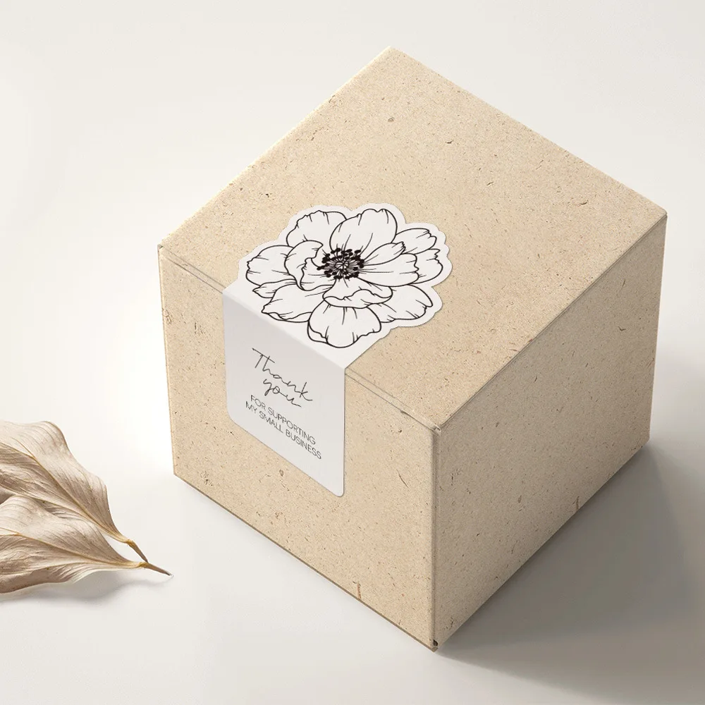 50 ピース/パックの不規則な花長方形ステッカー中小企業ギフトボックスシーリングステッカー粘着包装ステッカー