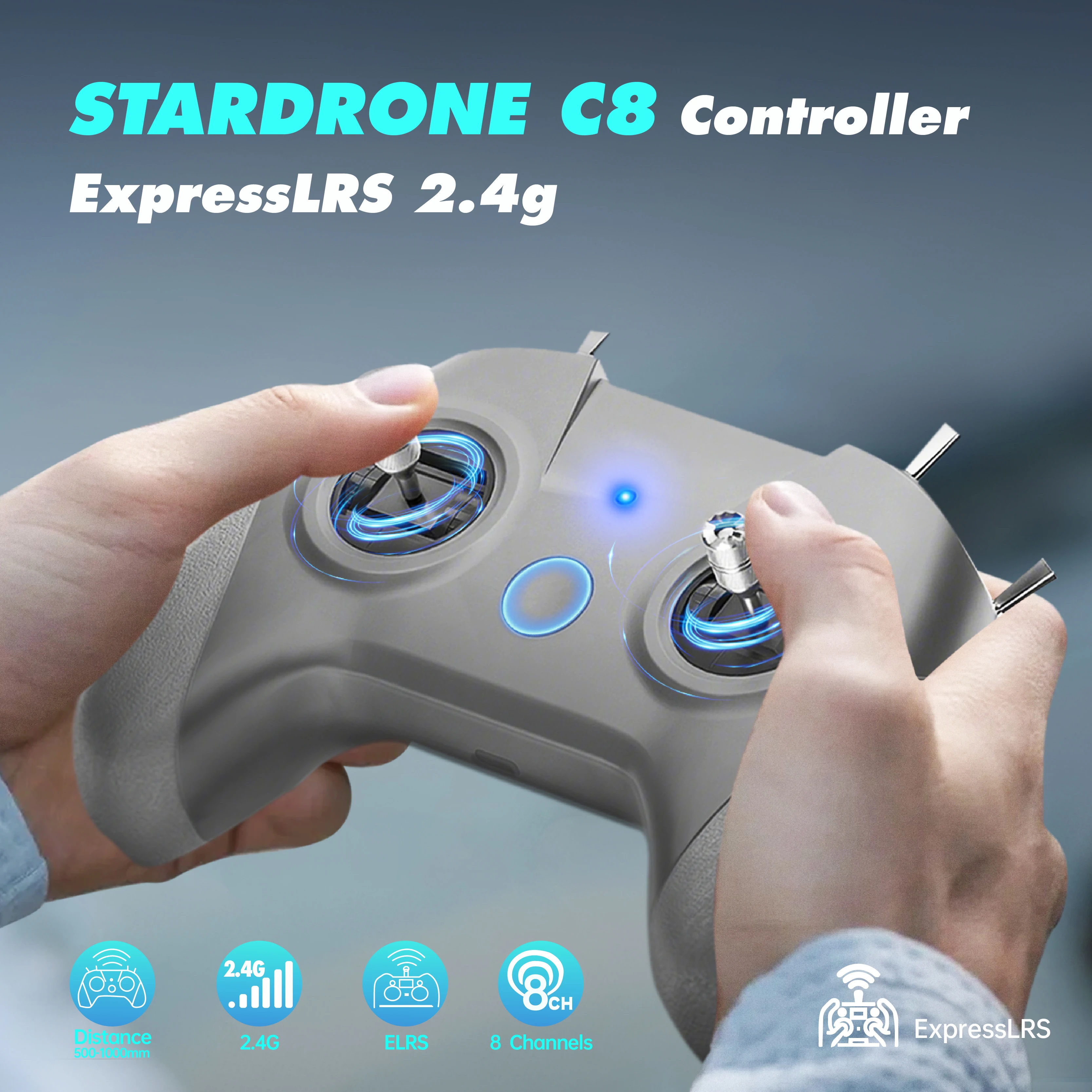 

STARTRC C8 8CH ELRS Радиопередатчик ExpressLRS 2,4G 100 МВт Пульт дистанционного управления для FPV-симуляторов для RC Racing Drone Quadcopter