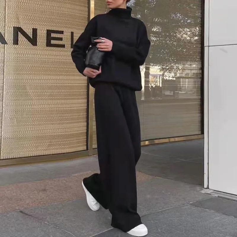 

New Women's Loose Casual Wide-Leg Pants2025New Long Sleeve Fleece Pullover Women's Fall Winter Fashion Suit