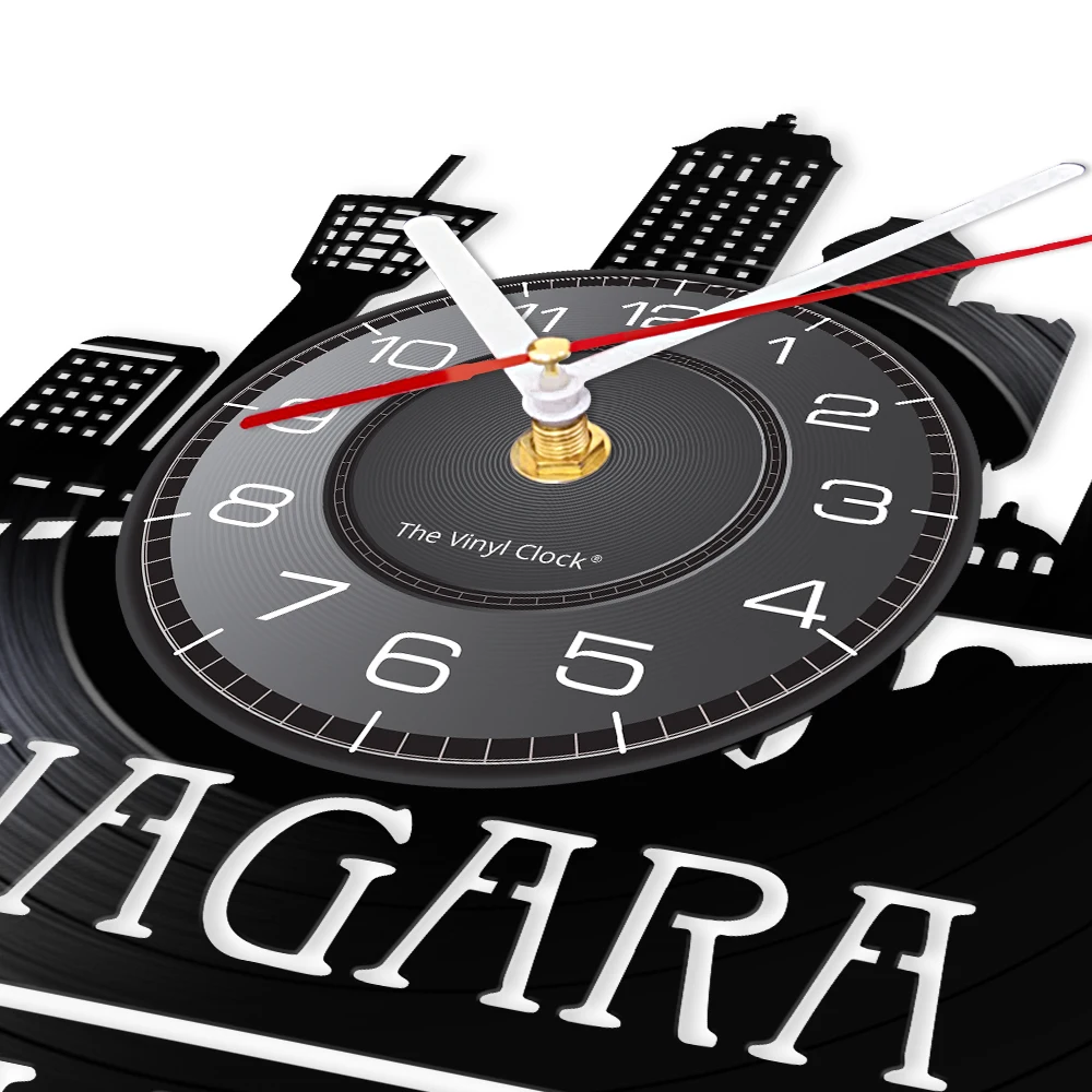 Niagara Falls Artwork Vintage Wall Clock Made Of Real Vinyl Record Travel View Vinyl Disk Crafts Wall Clock For Traveler Gift
