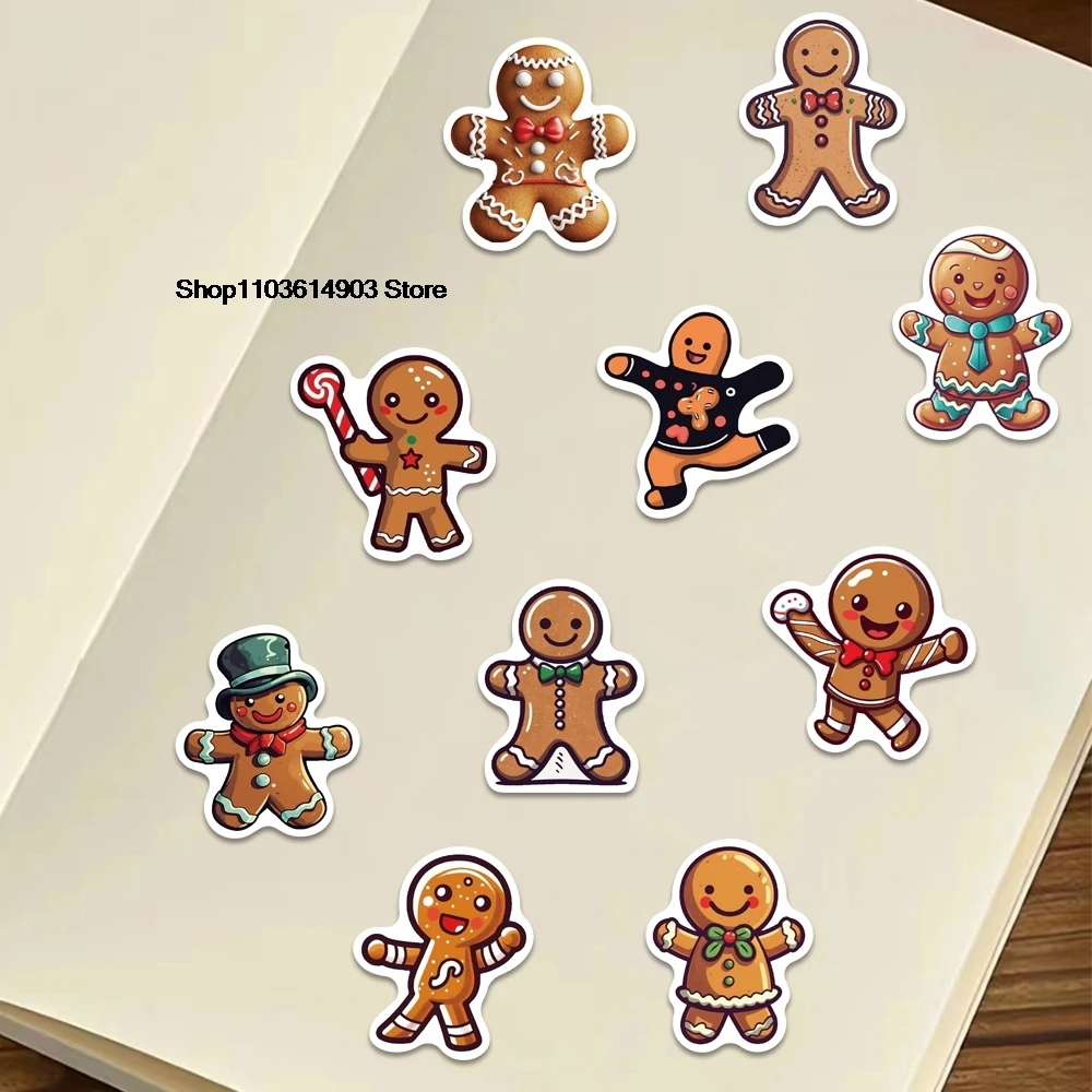 50PCS Funny Cute Cartoon Gingerbread Man Child wall Stickers decoration adhesive wall aesthetic pegatinas de pared impermeable