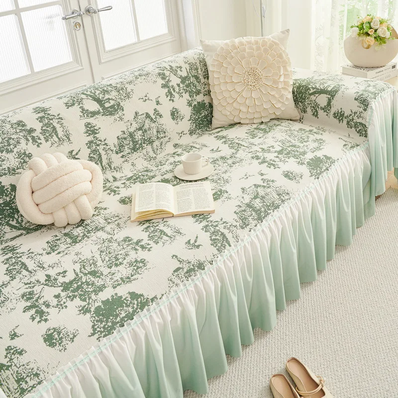 Sofa Towel Jacquard Sofa Blanket with Tassels Double Face Usable Four Seasons Universal Pet Friendly Home Decor