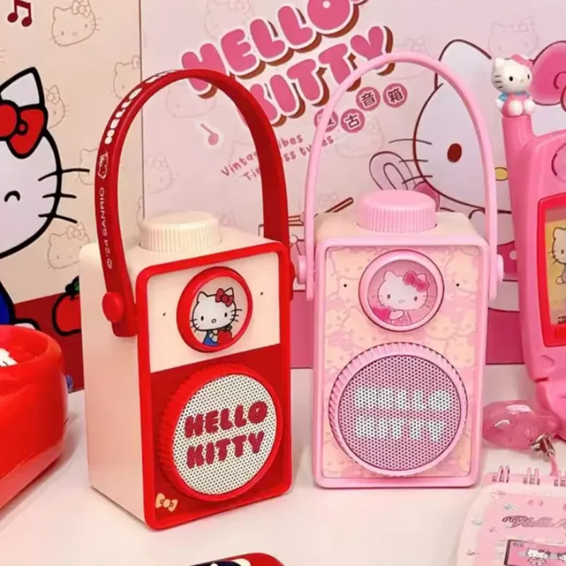

Sanrio Hello Kitty Bluetooth Speaker Retro Camera Kawaii Anime Character Accessories Decoration Toys Suitable for Girls Gifts
